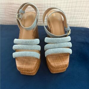 Sam Edelman Blue Semi-Platform Sandals